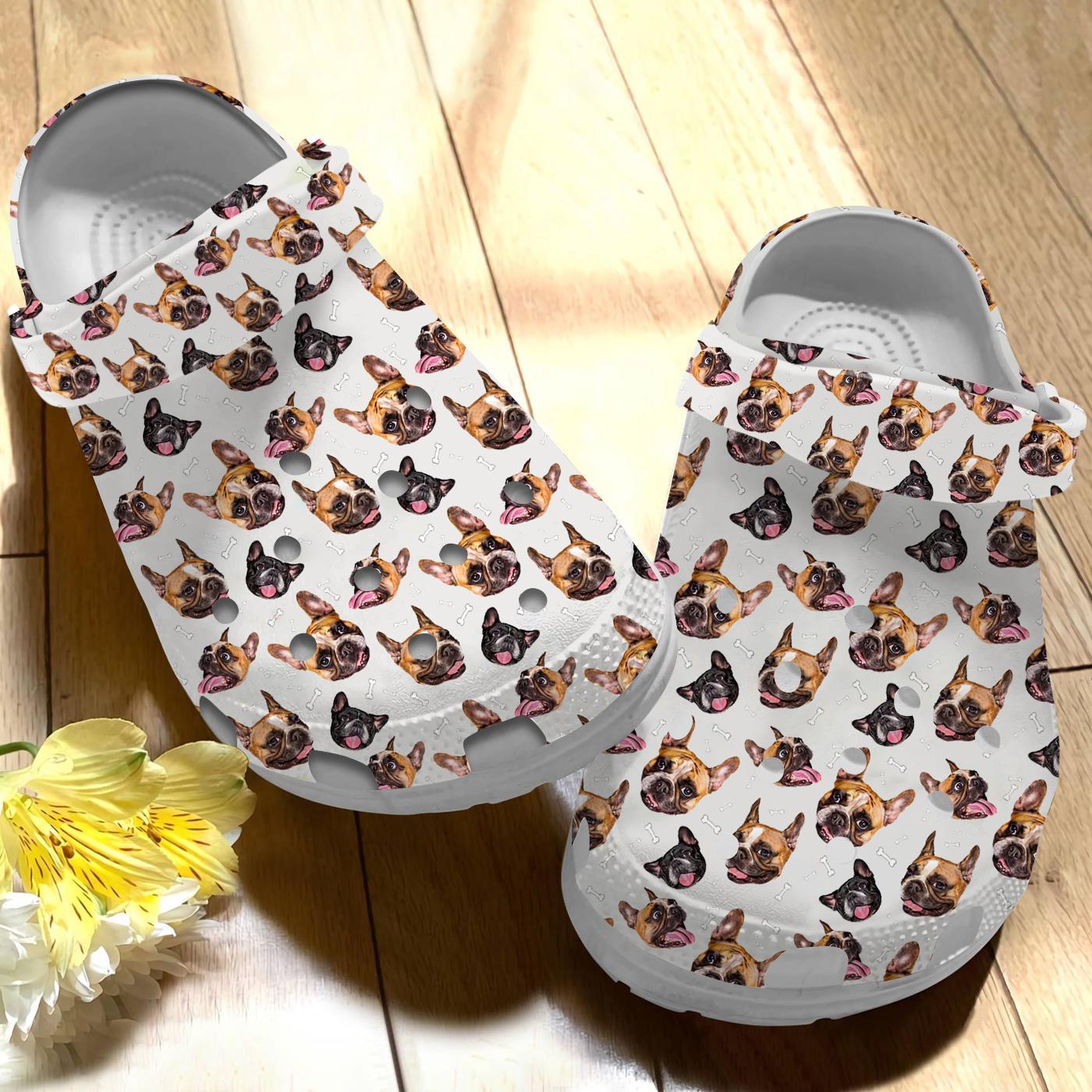 Merchidea French bulldog Crocs Crocband Clogs Shoes Comfortable For Men Women and Kids