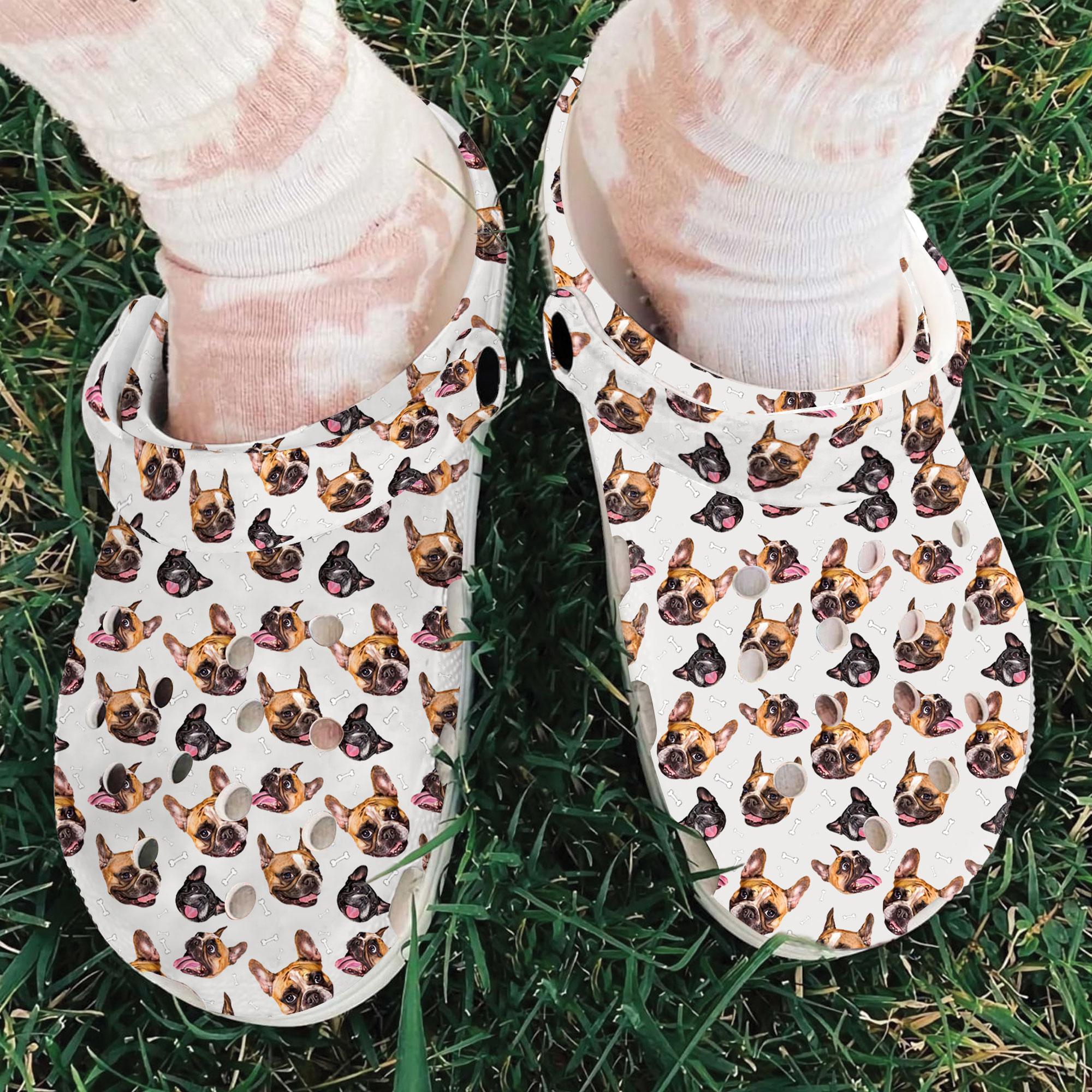 Merchidea French bulldog Crocs Crocband Clogs Shoes Comfortable For Men Women and Kids