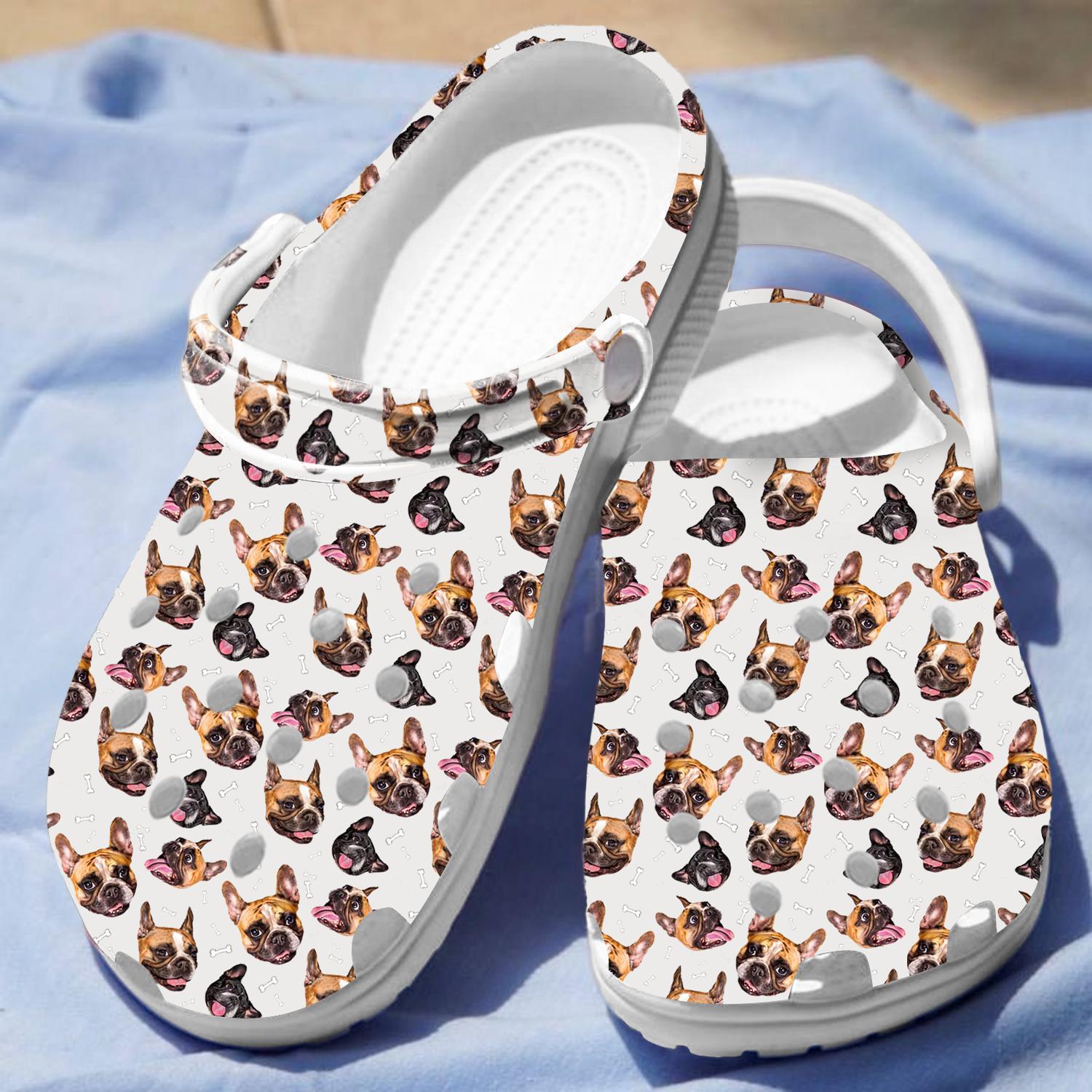 Merchidea French bulldog Crocs Crocband Clogs Shoes Comfortable For Men Women and Kids