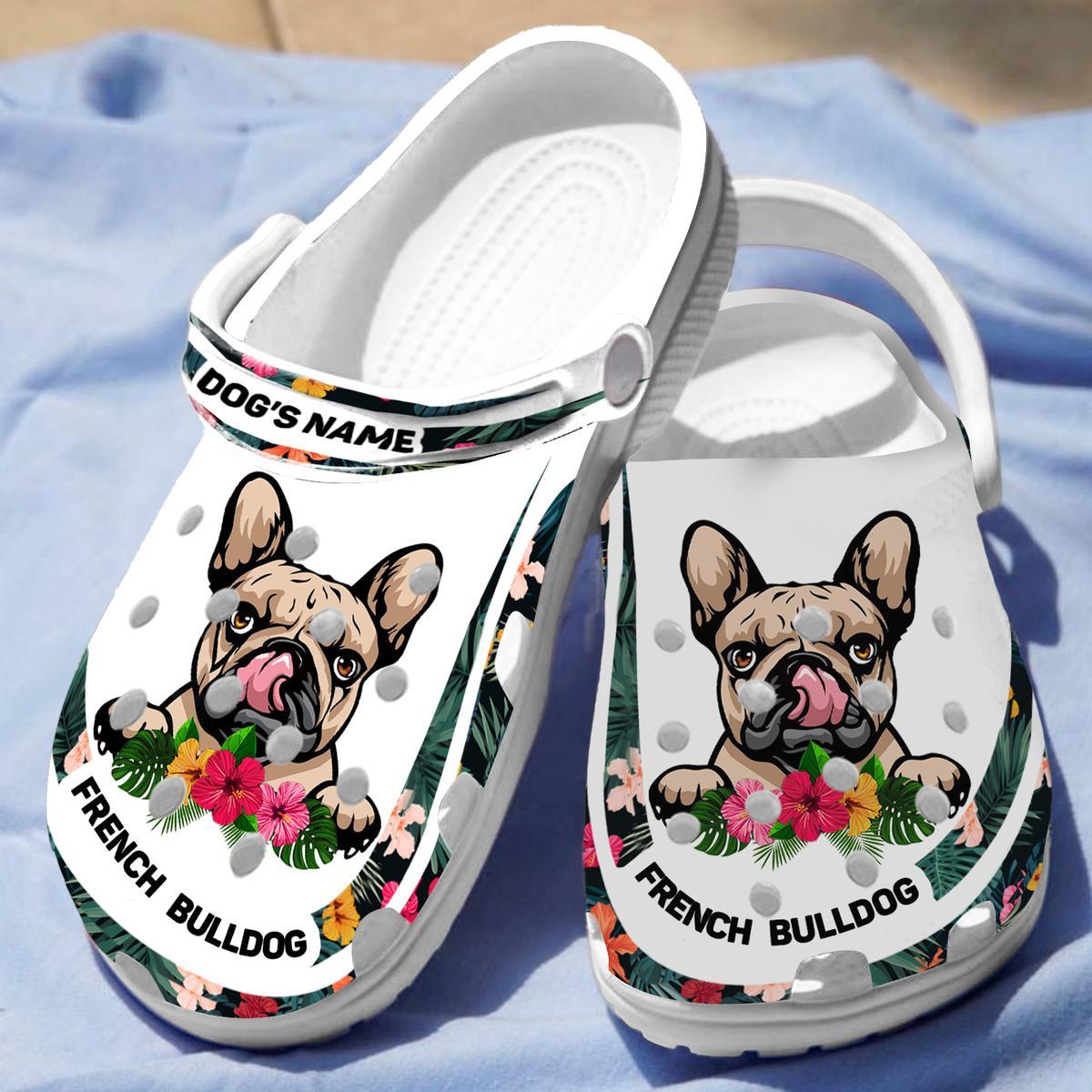 Merchidea French Bulldog Crocs Crocband Clogs Shoes Comfortable For Men Women and Kids