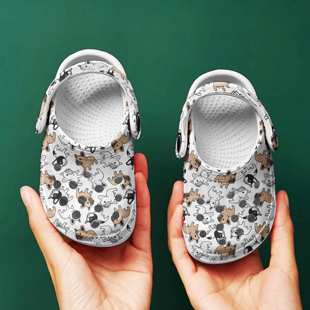 Merchidea French Bulldog Crocs Crocband Clogs Shoes Comfortable For Men Women and Kids