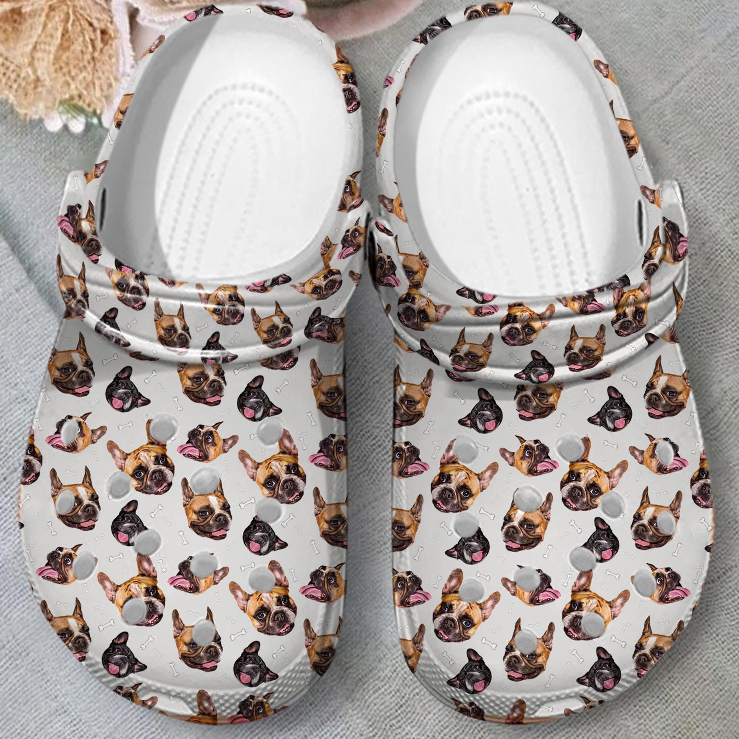 Merchidea French bulldog Crocs Crocband Clogs Shoes Comfortable For Men Women and Kids