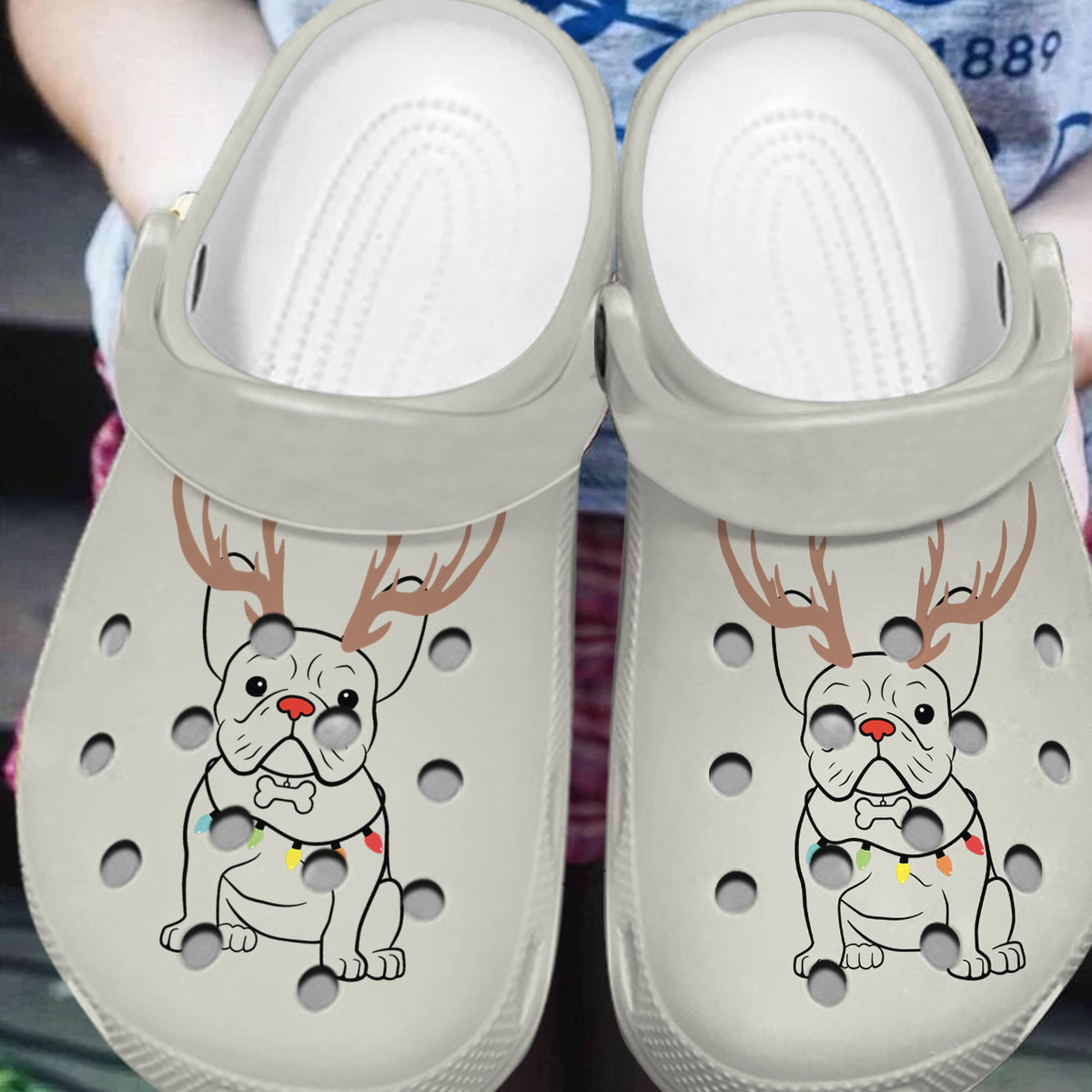 Merchidea French Bulldog Dog Tree Christmas Crocs Crocband Clogs Shoes Comfortable For Men Women and Kids