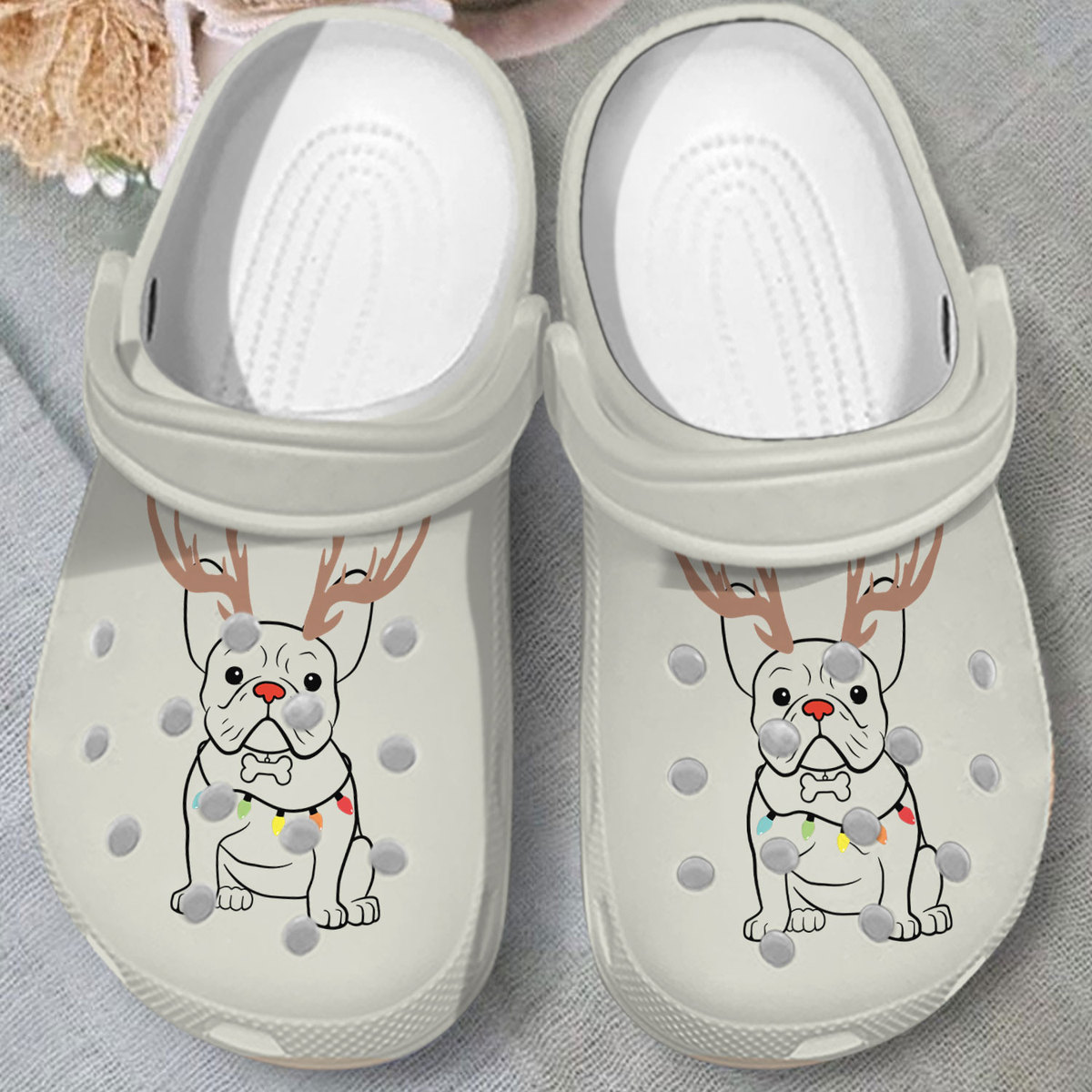 Merchidea French Bulldog Dog Tree Christmas Crocs Crocband Clogs Shoes Comfortable For Men Women and Kids