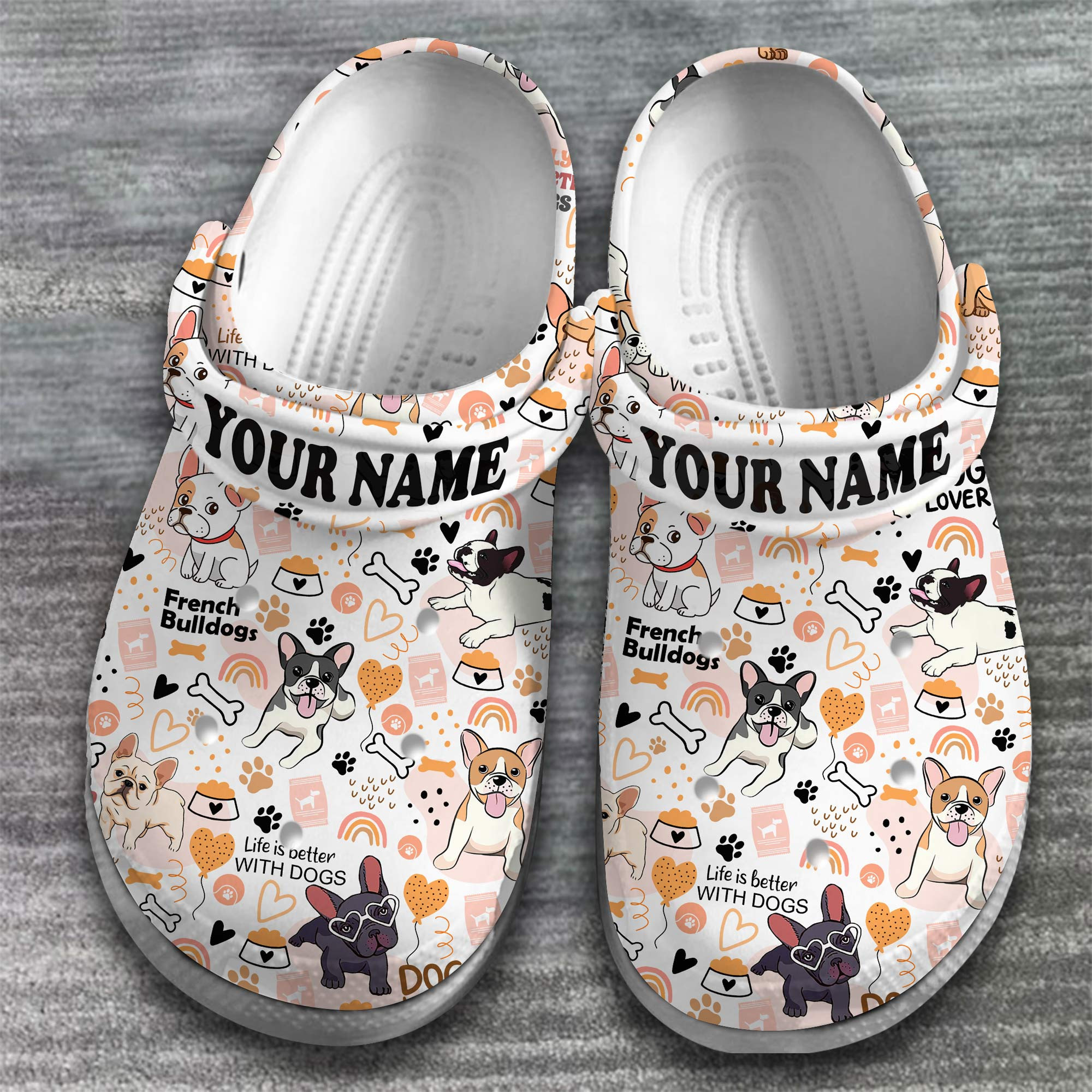 Merchidea French Bulldogs Dogs Crocs Crocband Clogs Shoes Comfortable For Men Women and Kids