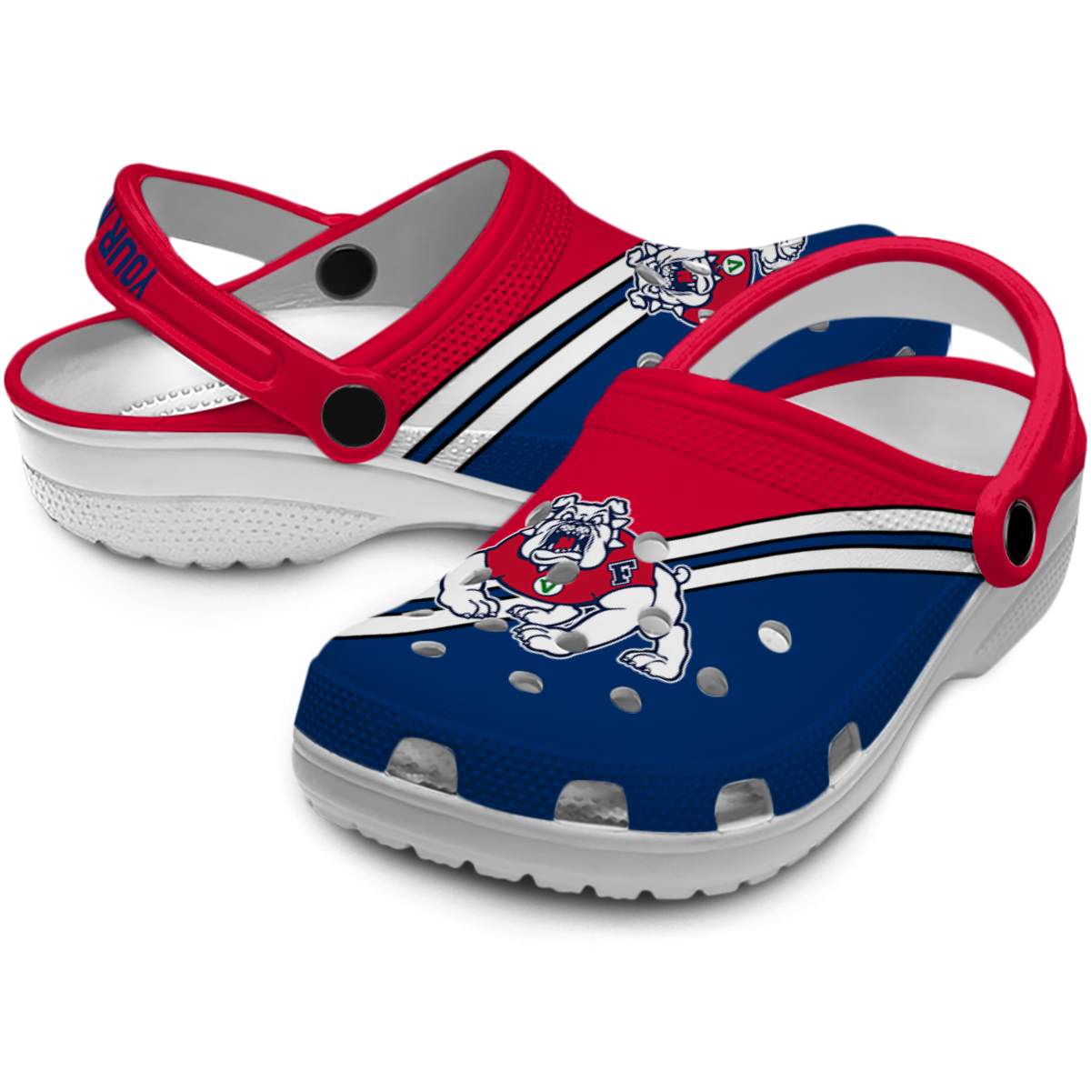 Merchidea Fresno State Bulldogs NCAA Sport Crocs Crocband Clogs Shoes Comfortable For Men Women and Kids