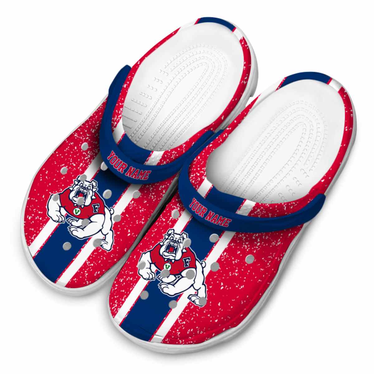 Merchidea Fresno State Bulldogs NCAA Sport Crocs Crocband Clogs Shoes Comfortable For Men Women and Kids