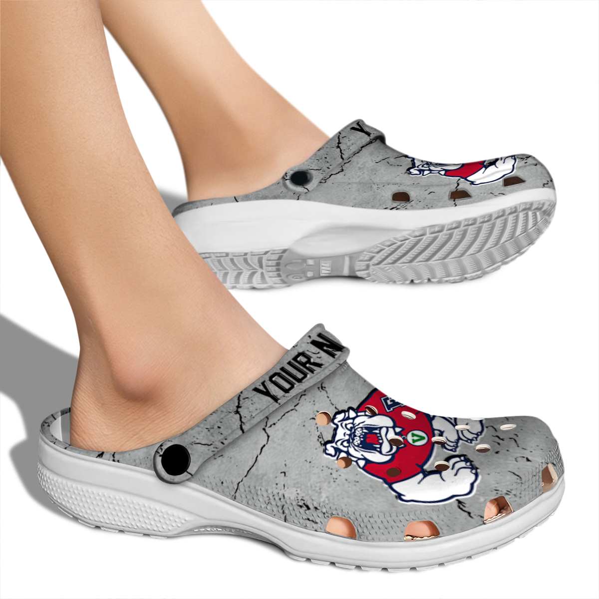 Merchidea Fresno State Bulldogs NCAA Sport Crocs Crocband Clogs Shoes Comfortable For Men Women and Kids