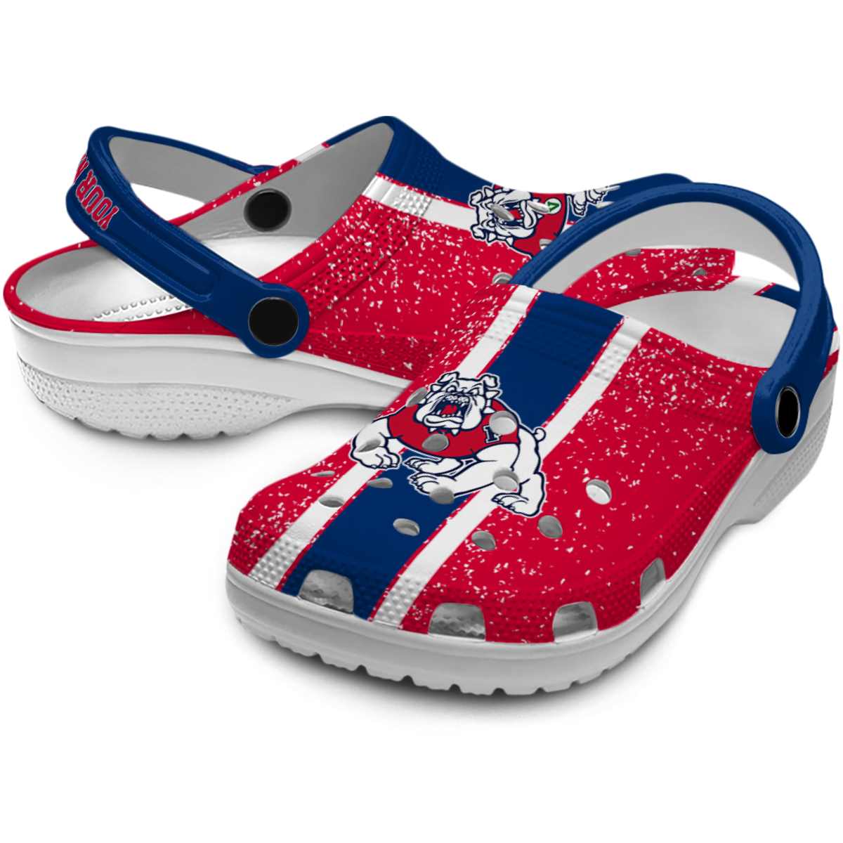 Merchidea Fresno State Bulldogs NCAA Sport Crocs Crocband Clogs Shoes Comfortable For Men Women and Kids