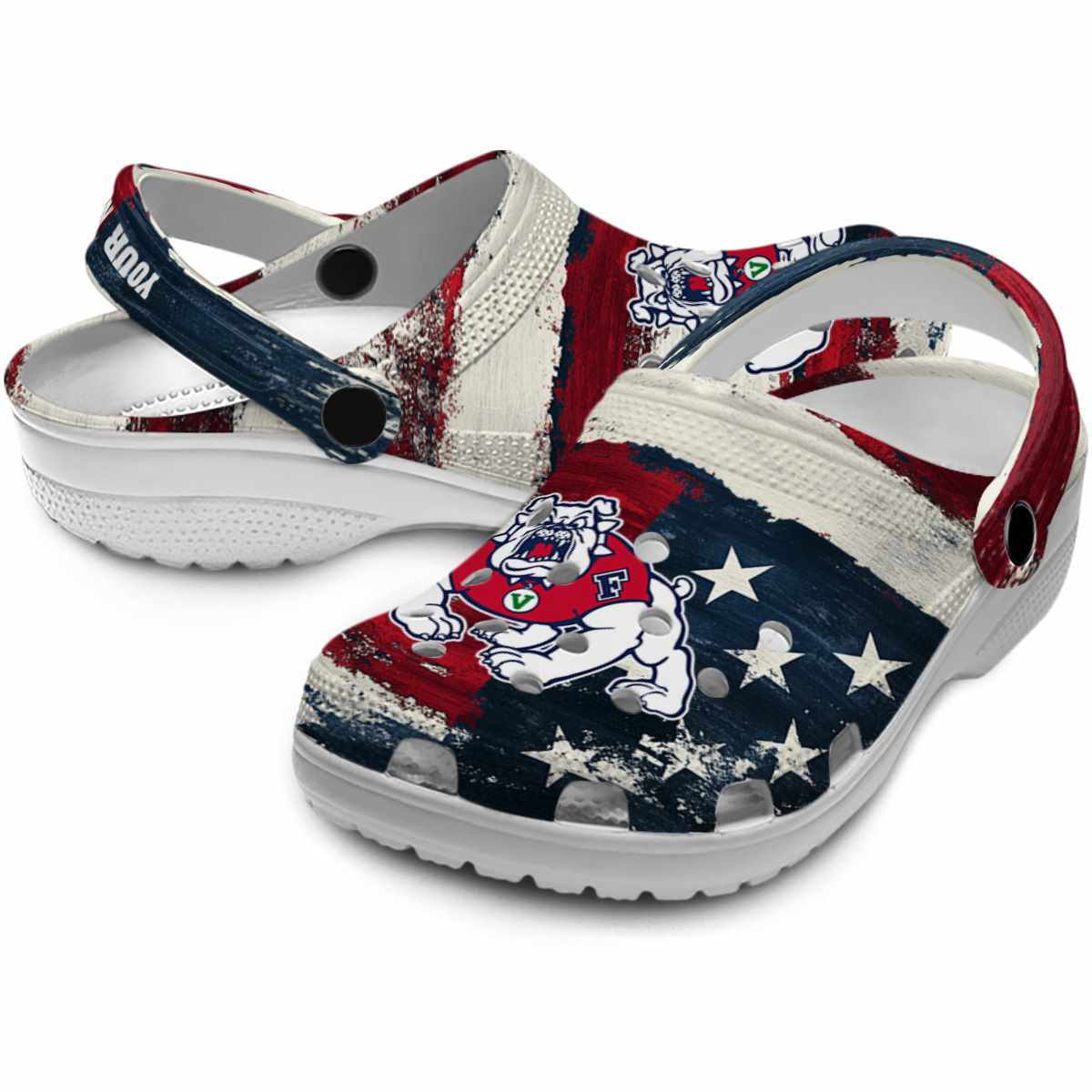 Merchidea Fresno State Bulldogs NCAA Sport Crocs Crocband Clogs Shoes Comfortable For Men Women and Kids