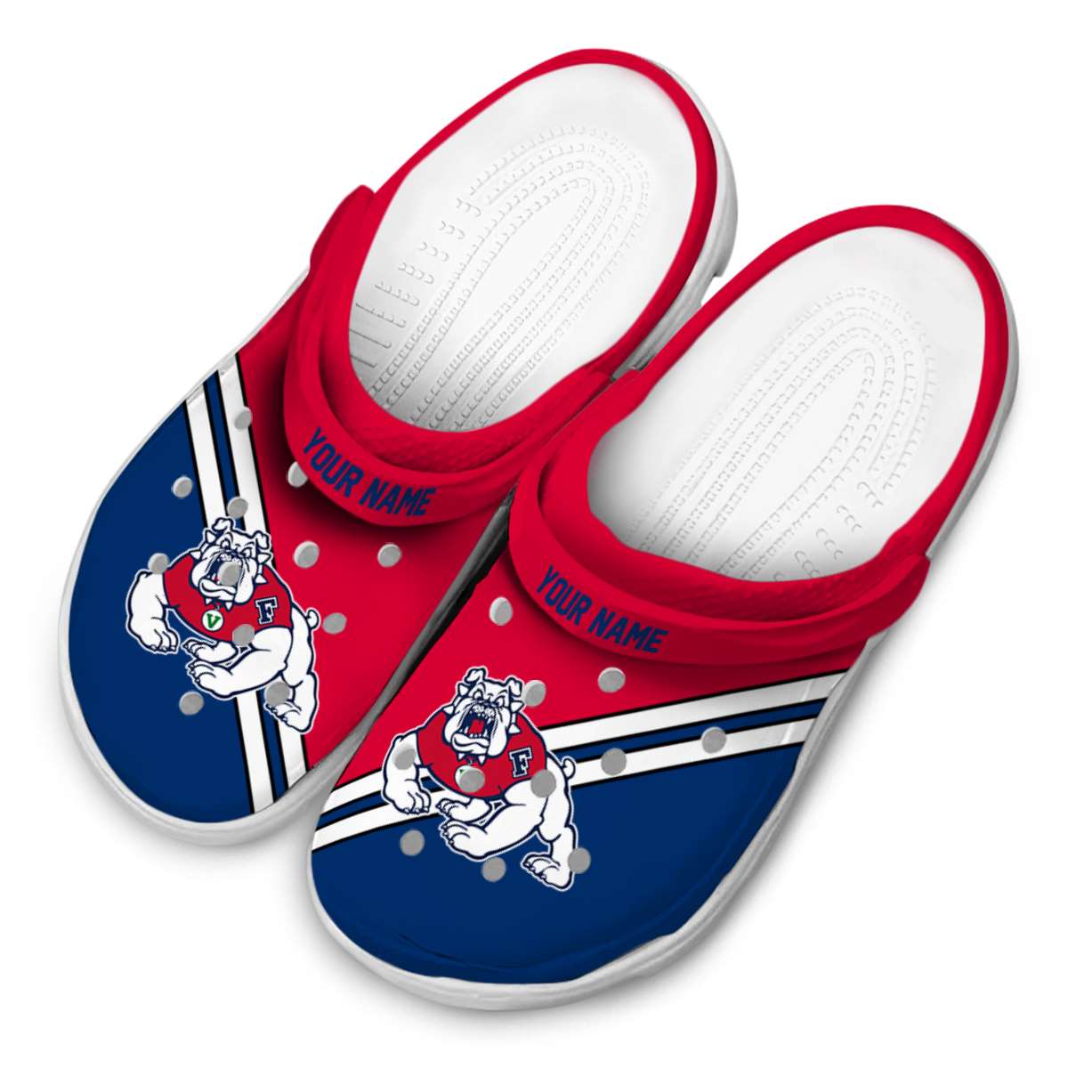 Merchidea Fresno State Bulldogs NCAA Sport Crocs Crocband Clogs Shoes Comfortable For Men Women and Kids