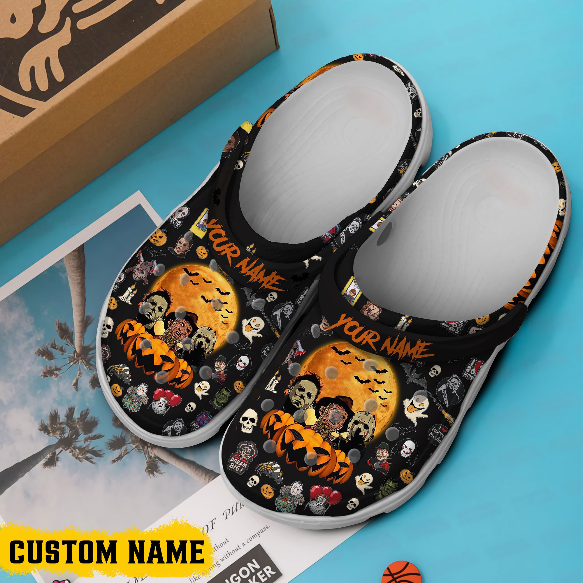 Merchidea Friday The 13th Movie Crocs Crocband Clogs Shoes Comfortable For Men Women and Kids