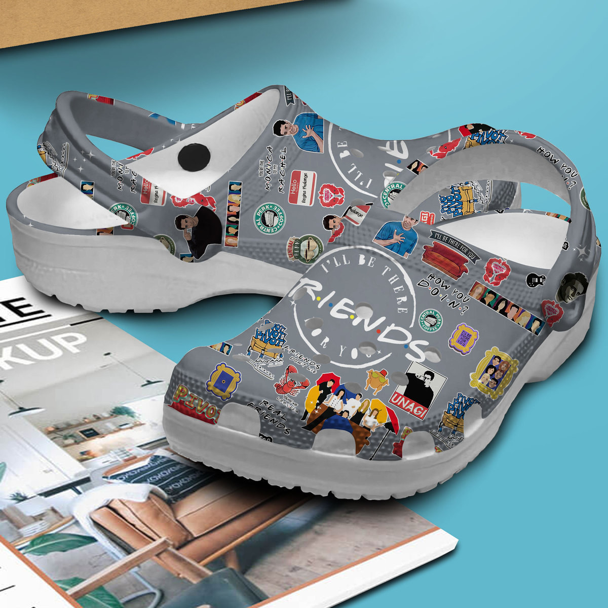 Merchidea Friends TV Series Crocs Crocband Clogs Shoes Comfortable For Men Women and Kids