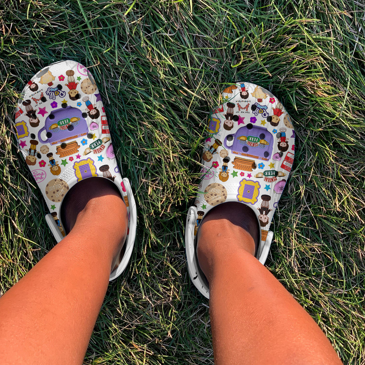 Merchidea Friends TV Series Crocs Crocband Clogs Shoes Comfortable For Men Women and Kids