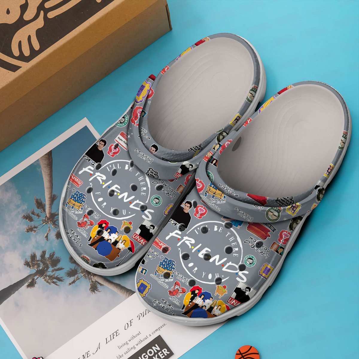 Merchidea Friends TV Series Crocs Crocband Clogs Shoes Comfortable For Men Women and Kids