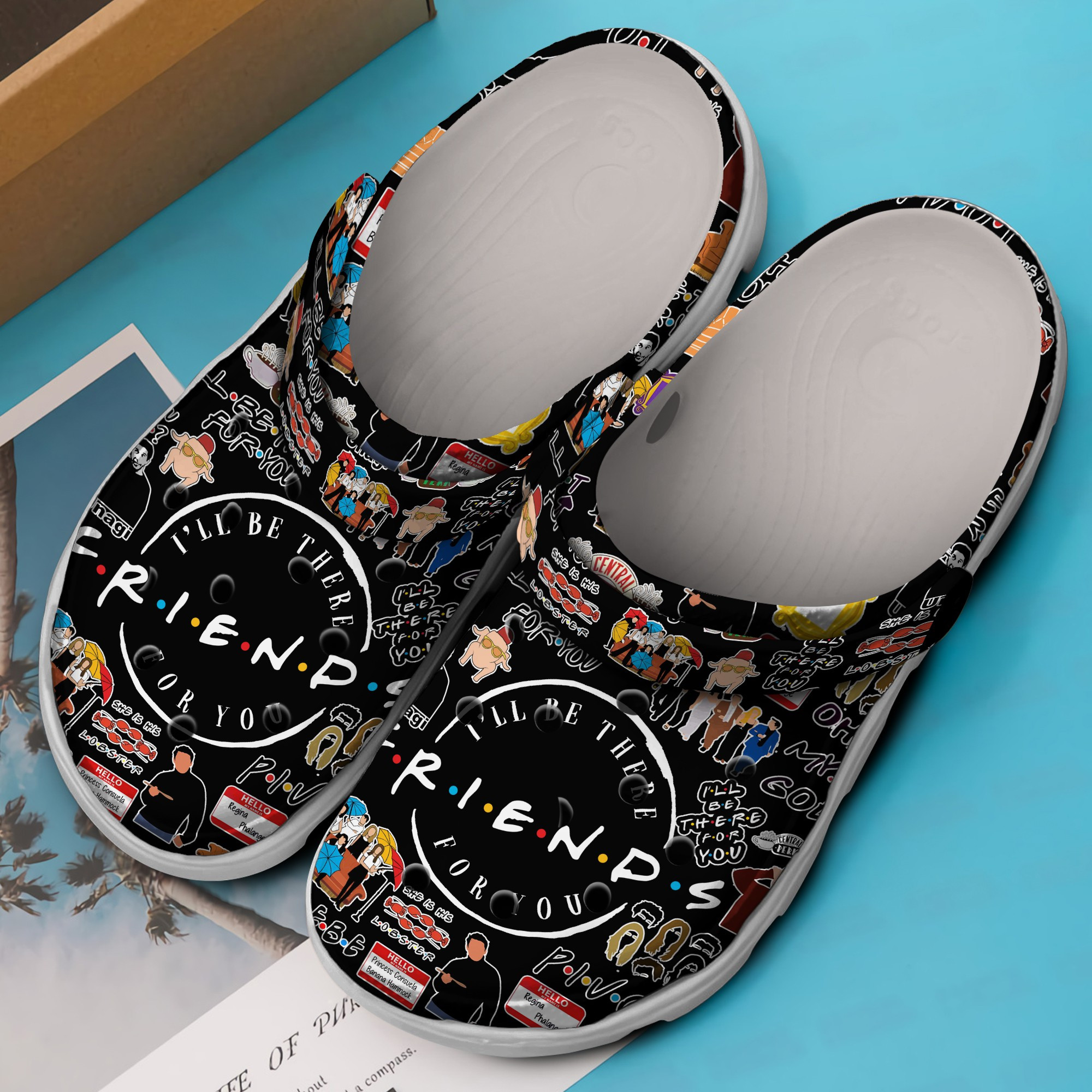 Merchidea Friends TV Series Crocs Crocband Clogs Shoes Comfortable For Men Women and Kids