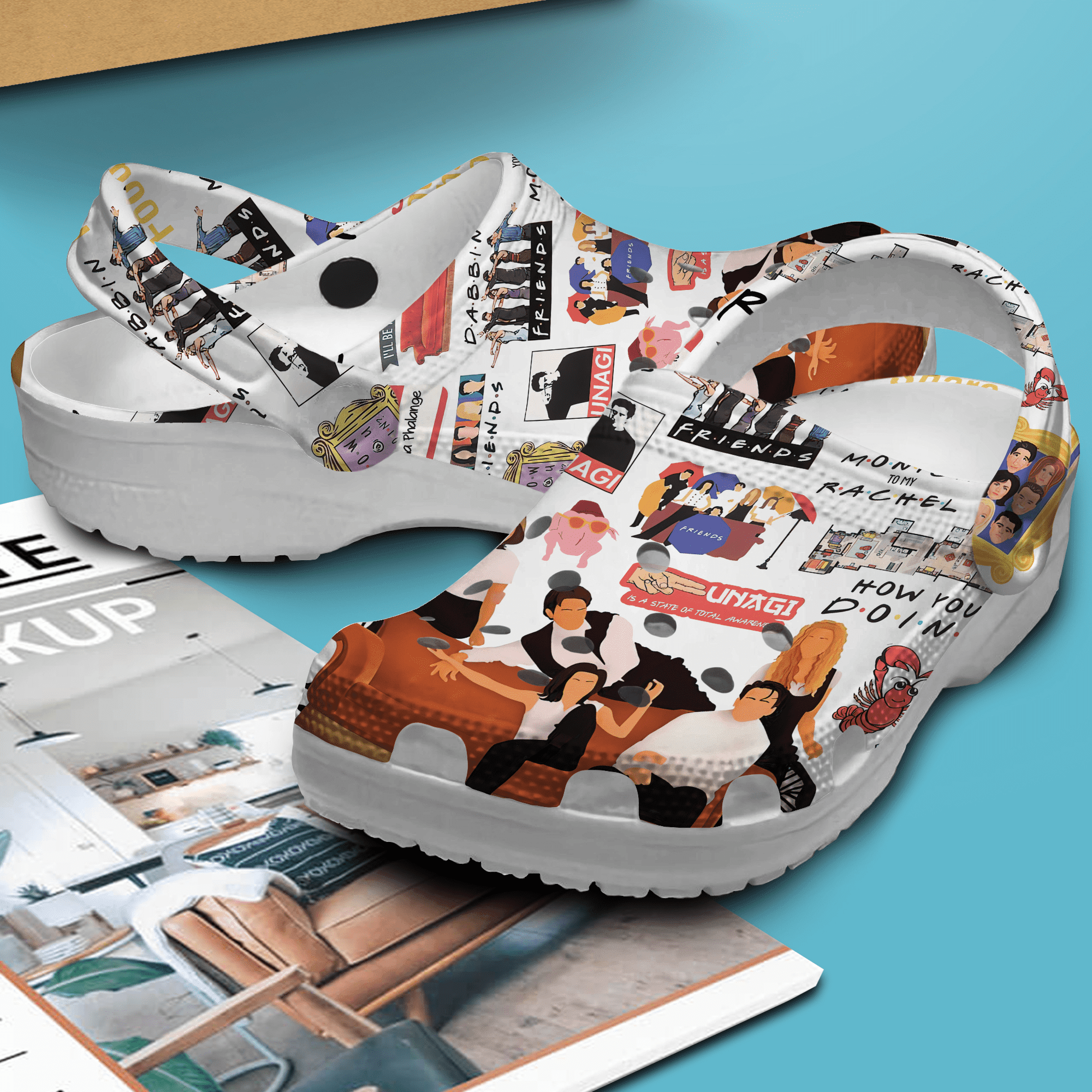 Merchidea Friends TV Series Crocs Crocband Clogs Shoes Comfortable For Men Women and Kids