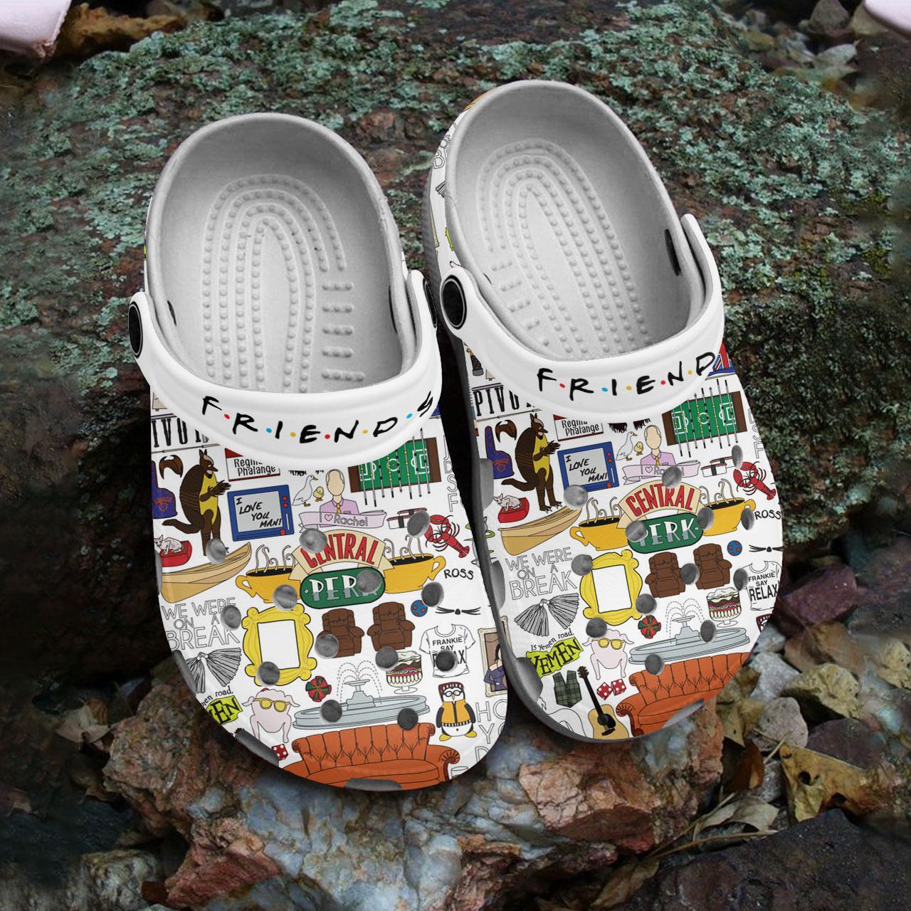 Merchidea Friends TV Series Crocs Crocband Clogs Shoes Comfortable For Men Women and Kids