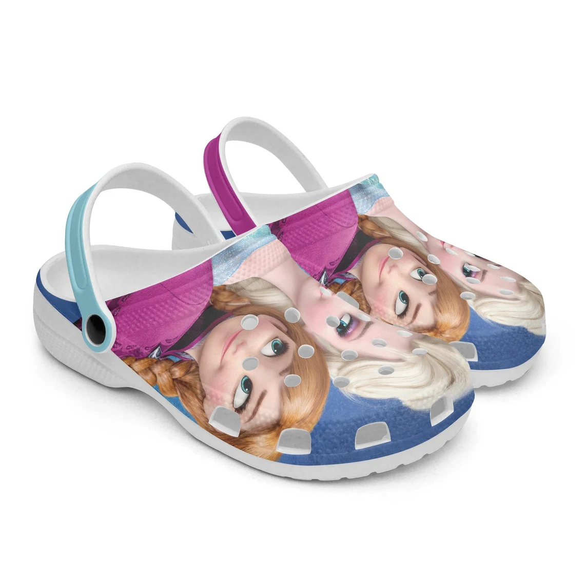 Merchidea Frozen Elsa, Anna Cartoon Crocs Crocband Shoes Clogs Custom Name For Men Women and Kids