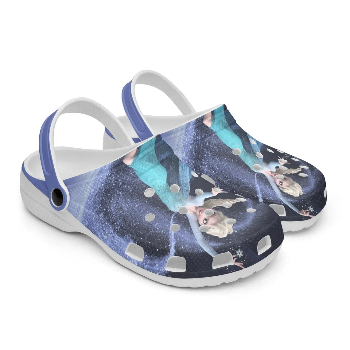 Merchidea Frozen Elsa Cartoon Crocs Crocband Shoes Clogs Custom Name For Men Women and Kids