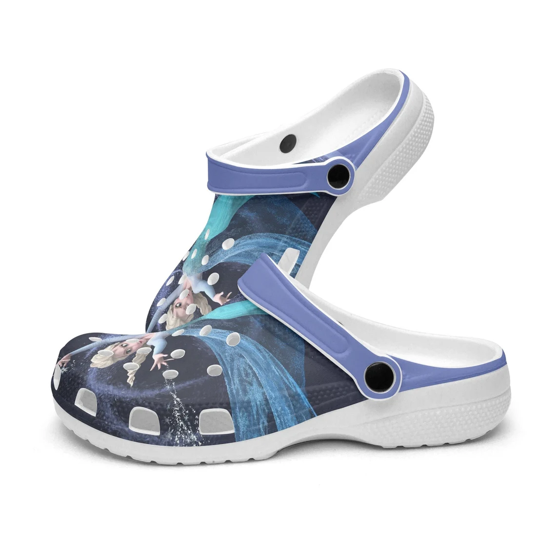Merchidea Frozen Elsa Cartoon Crocs Crocband Shoes Clogs Custom Name For Men Women and Kids