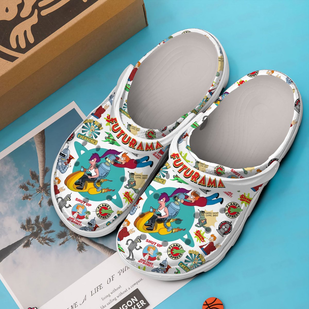 Merchidea Futurama Cartoon Crocs Crocband Clogs Shoes Comfortable For Men Women and Kids