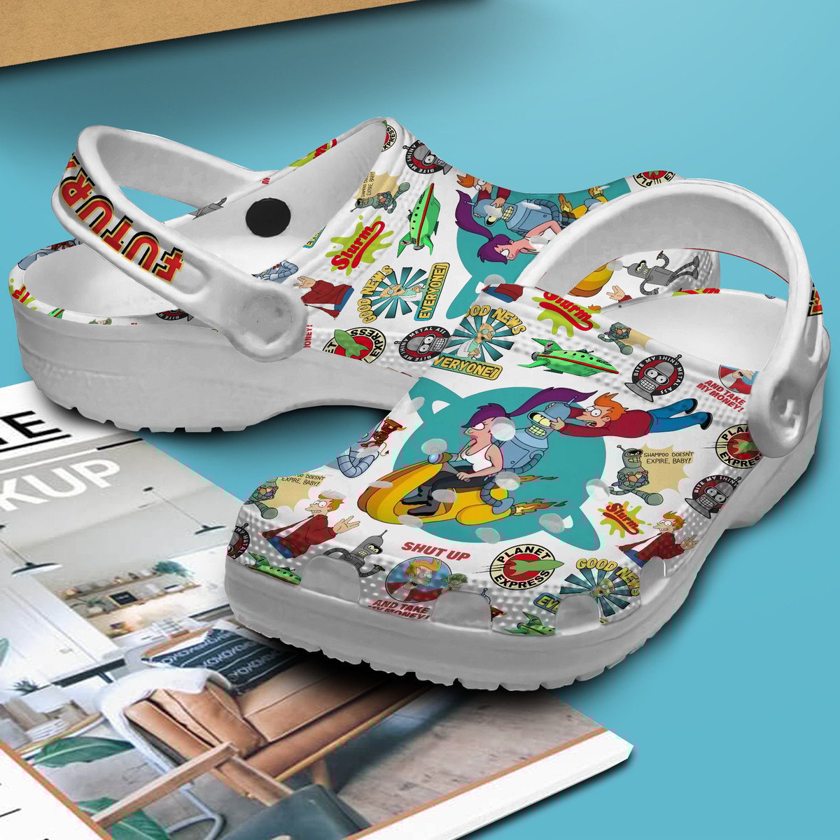 Merchidea Futurama Cartoon Crocs Crocband Clogs Shoes Comfortable For Men Women and Kids