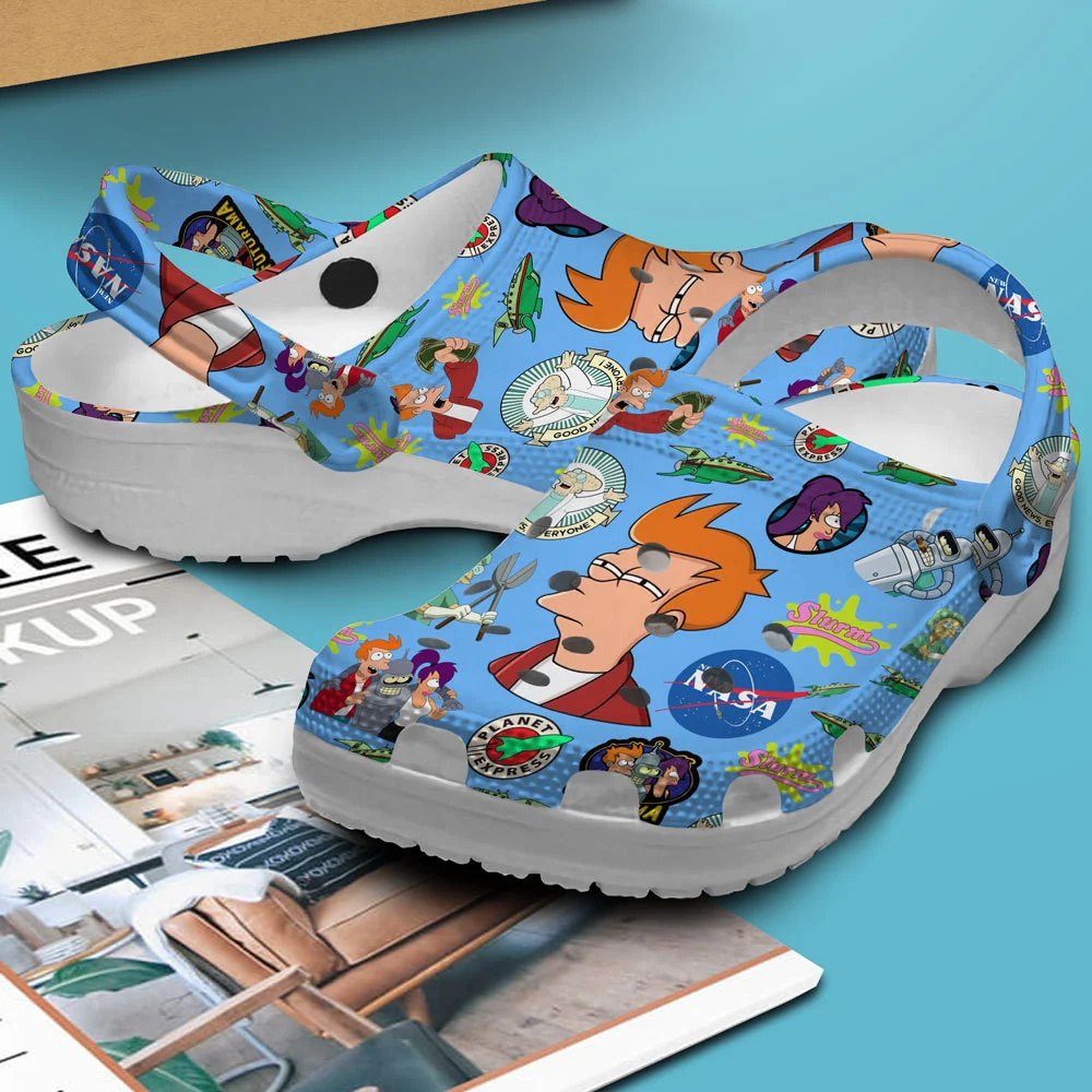 Merchidea Futurama Cartoon Crocs Crocband Clogs Shoes For Men Women and Kids