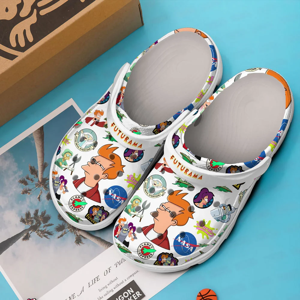 Merchidea Futurama Cartoon Crocs Crocband Shoes Clogs For Men Women and Kids