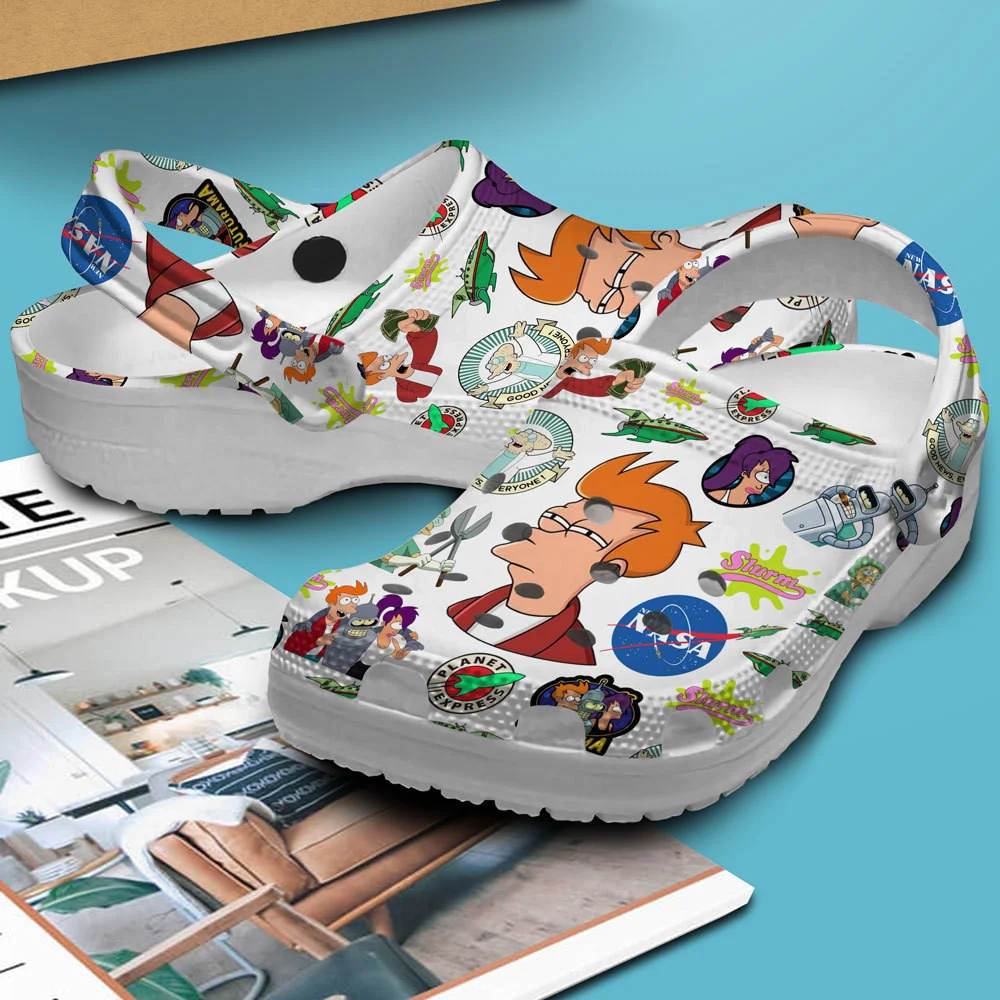 Merchidea Futurama Cartoon Crocs Crocband Shoes Clogs For Men Women and Kids