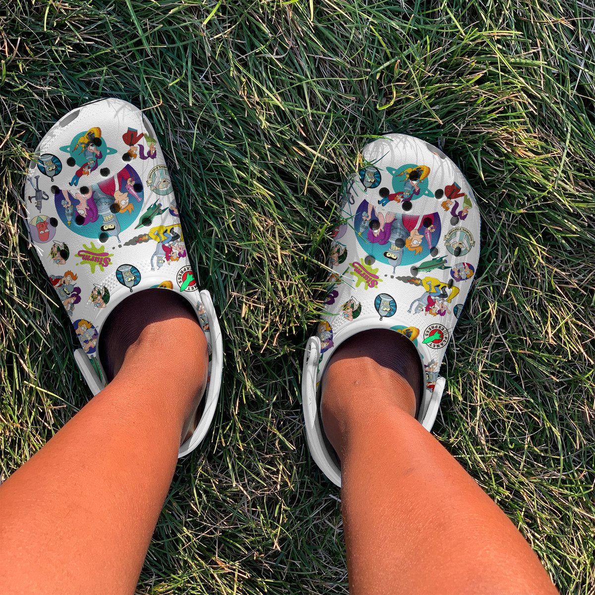 Merchidea Futurama Cartoon Crocs Crocband Clogs Shoes Comfortable For Men Women and Kids