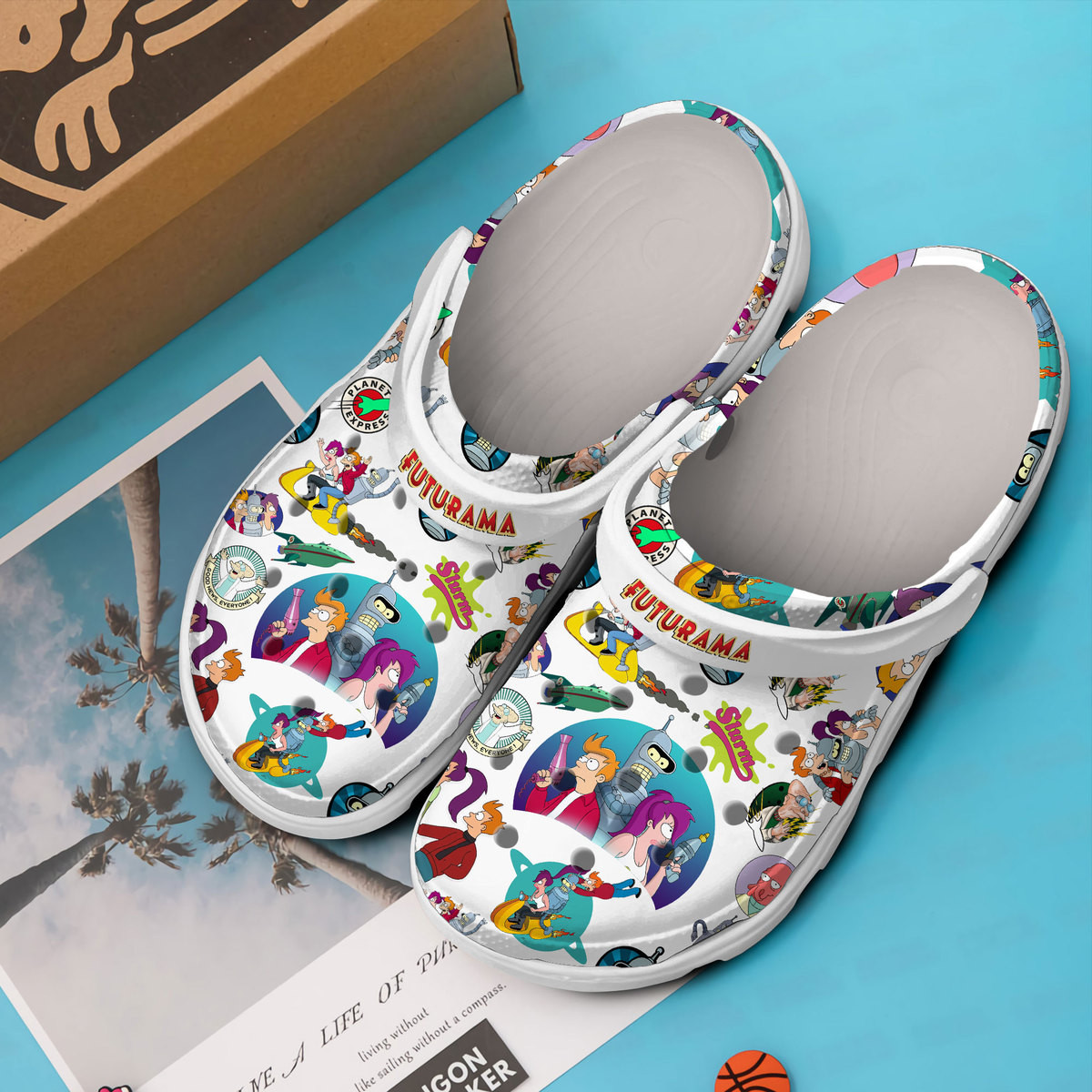 Merchidea Futurama Cartoon Crocs Crocband Clogs Shoes Comfortable For Men Women and Kids