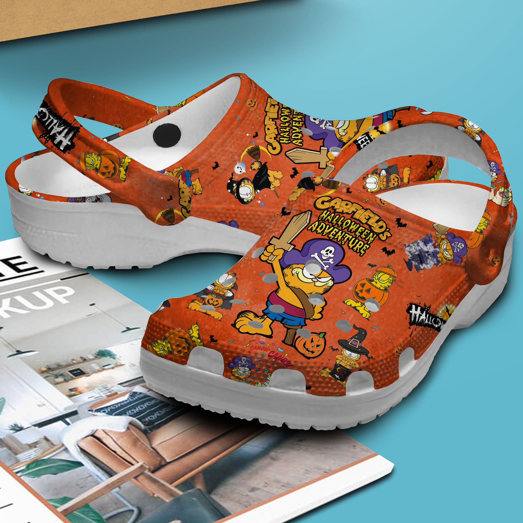 Merchidea Garfield Cartoon Movie Crocs Crocband Clogs Shoes Comfortable For Men Women and Kids