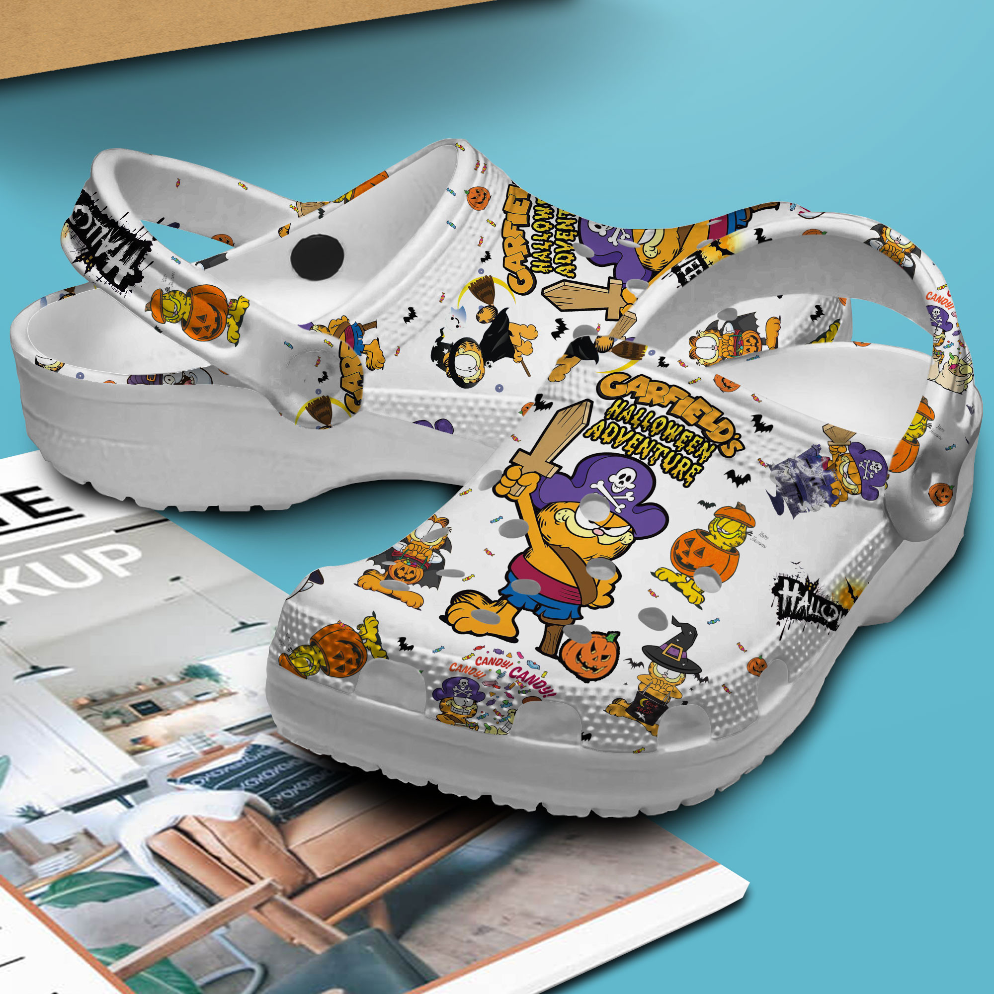 Merchidea Garfield Cartoon Movie Crocs Crocband Clogs Shoes Comfortable For Men Women and Kids