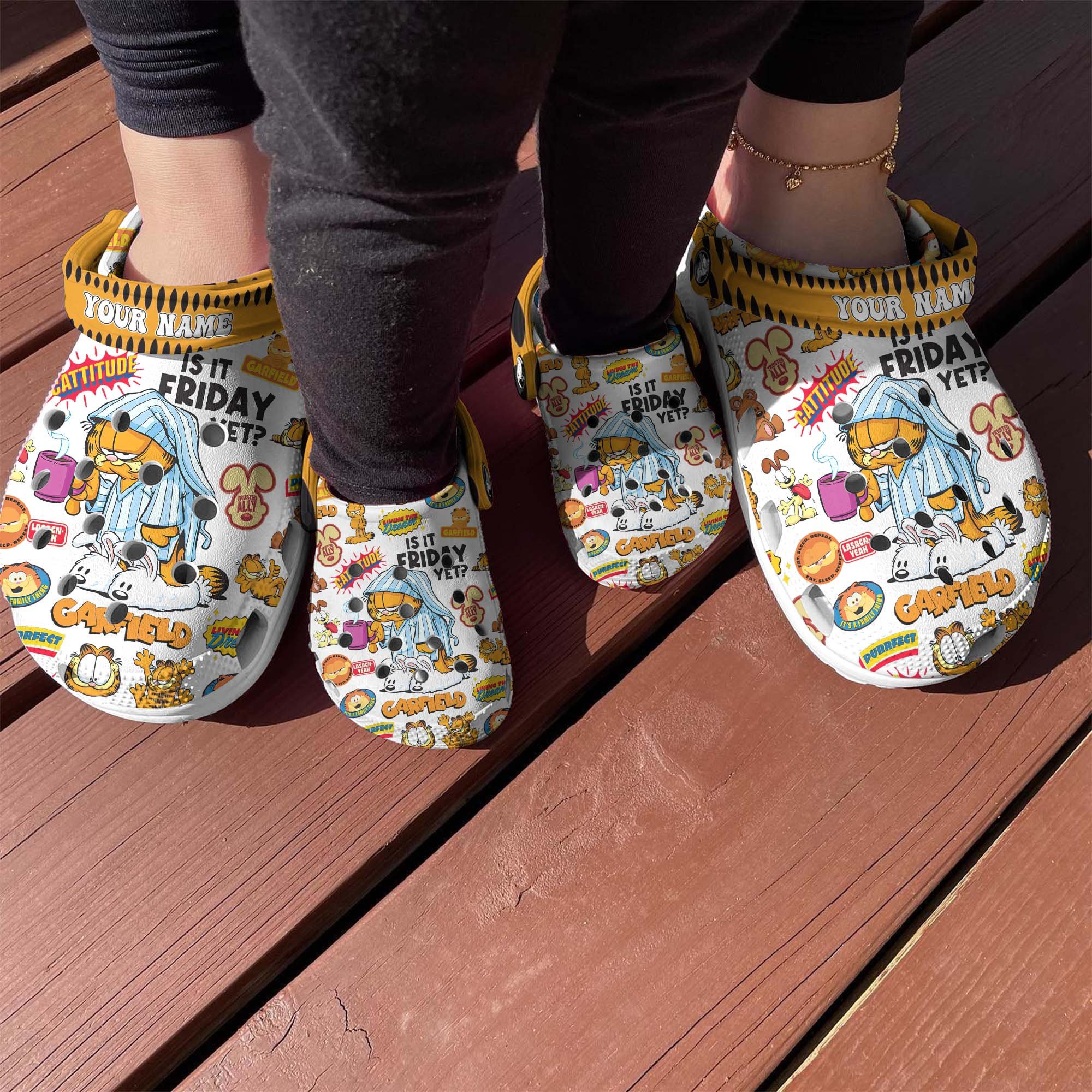 Merchidea Garfield Movie Crocs Crocband Clogs Shoes Comfortable For Men Women and Kids