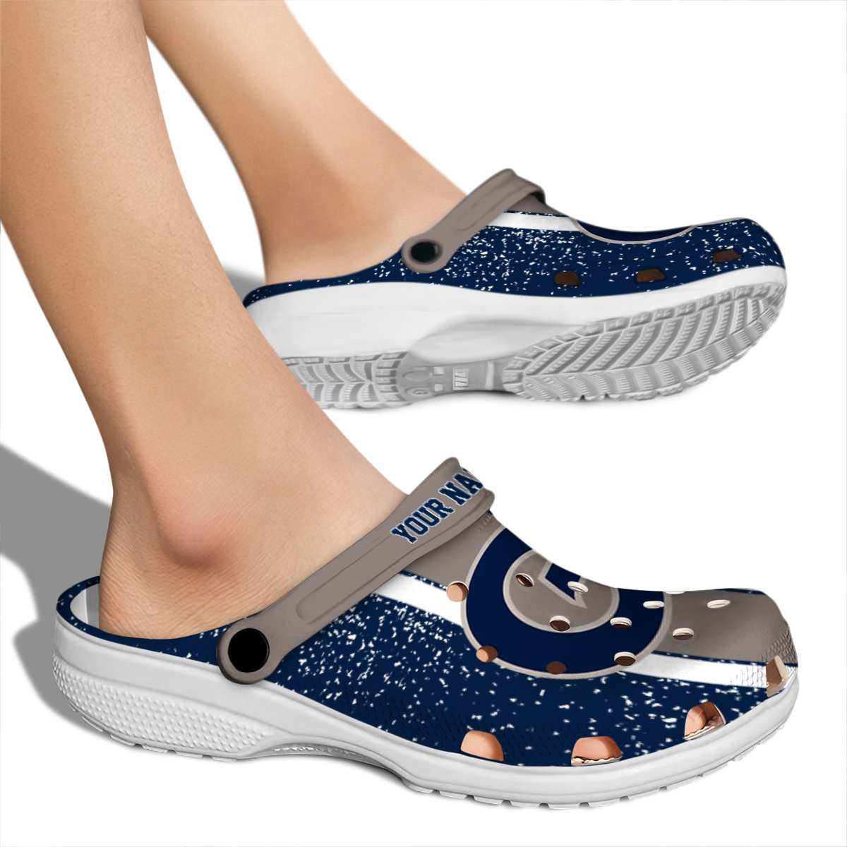 Merchidea Georgetown Hoyas NCAA Sport Crocs Crocband Clogs Shoes Comfortable For Men Women and Kids