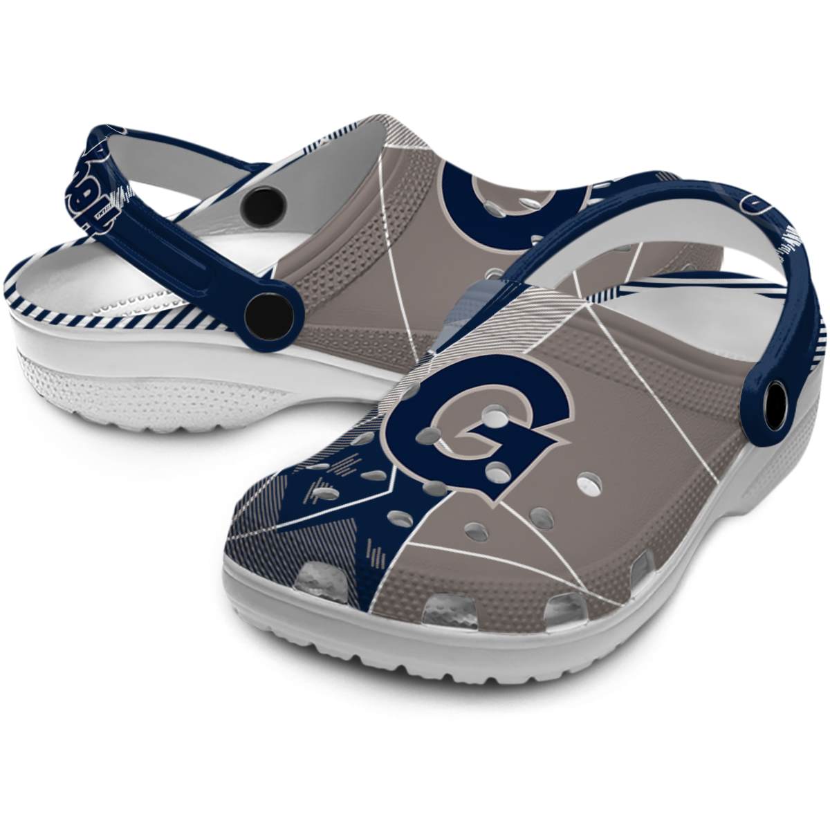 Merchidea Georgetown Hoyas NCAA Sport Crocs Crocband Clogs Shoes Comfortable For Men Women and Kids