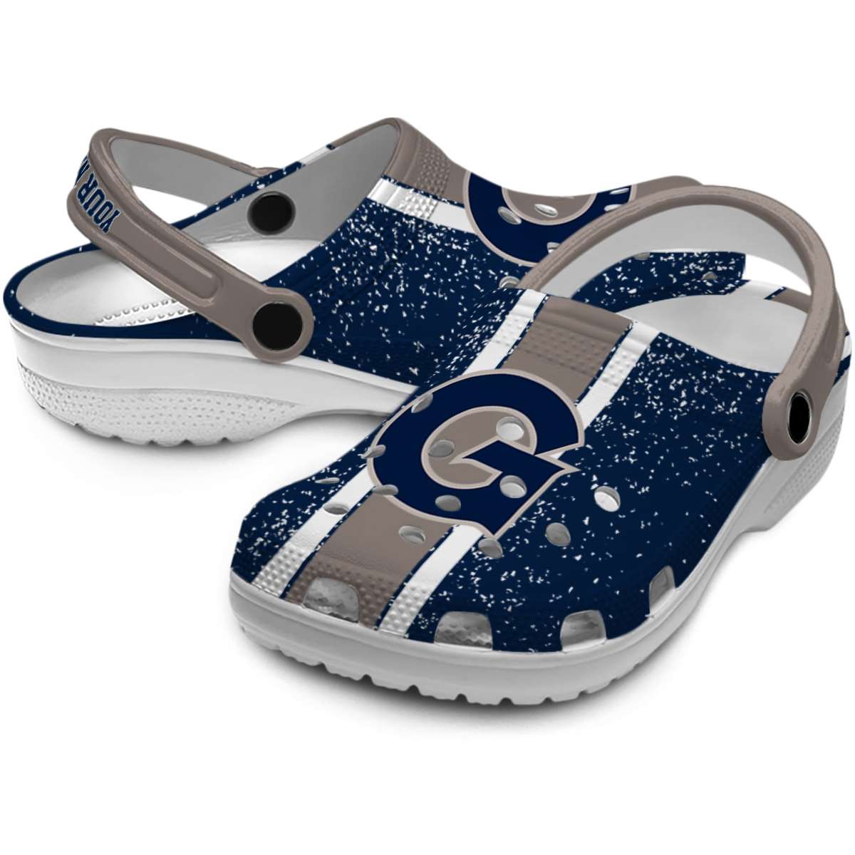 Merchidea Georgetown Hoyas NCAA Sport Crocs Crocband Clogs Shoes Comfortable For Men Women and Kids