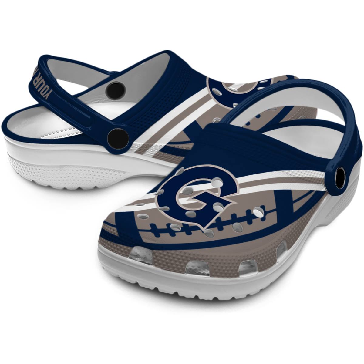 Merchidea Georgetown Hoyas NCAA Sport Crocs Crocband Clogs Shoes Comfortable For Men Women and Kids