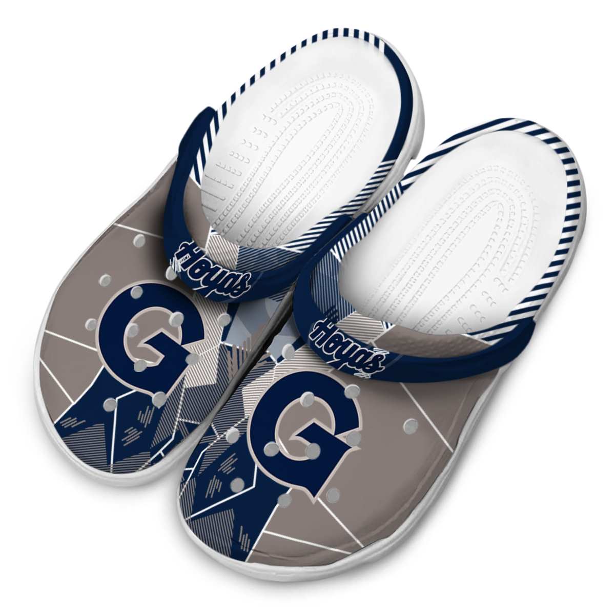 Merchidea Georgetown Hoyas NCAA Sport Crocs Crocband Clogs Shoes Comfortable For Men Women and Kids