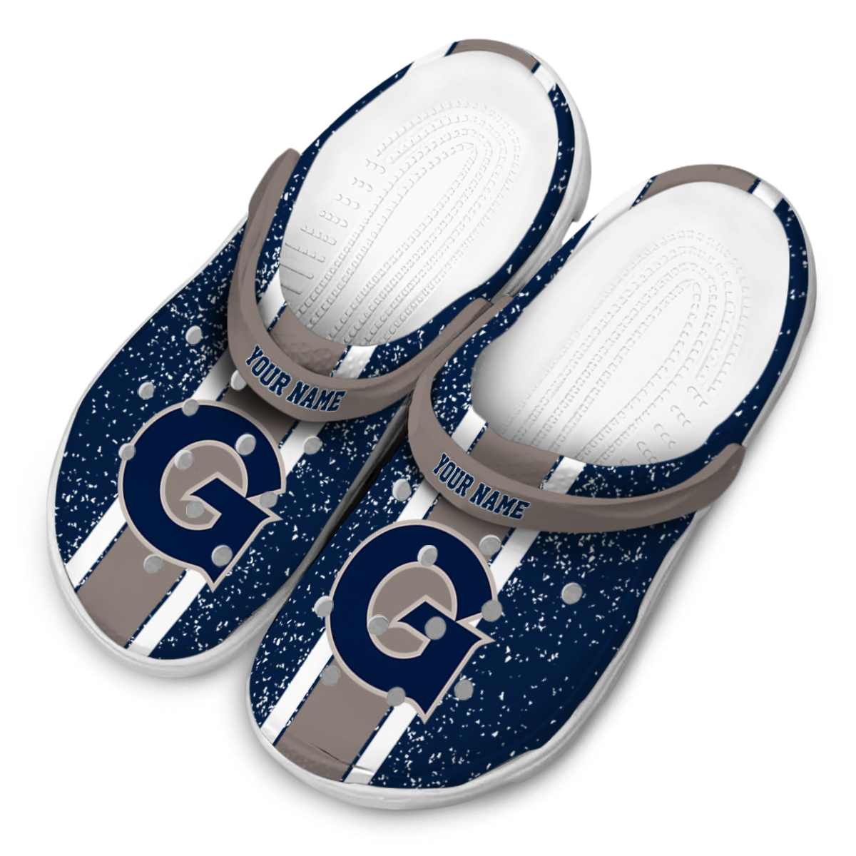 Merchidea Georgetown Hoyas NCAA Sport Crocs Crocband Clogs Shoes Comfortable For Men Women and Kids