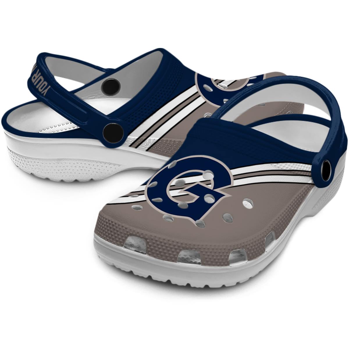 Merchidea Georgetown Hoyas NCAA Sport Crocs Crocband Clogs Shoes Comfortable For Men Women and Kids