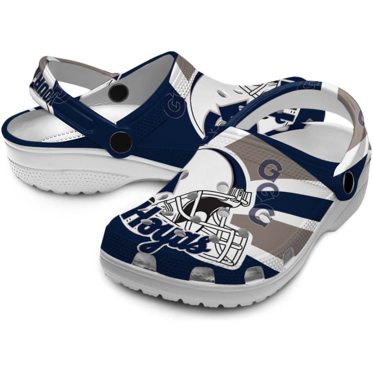 Merchidea Georgetown Hoyas NCAA Sport Crocs Crocband Clogs Shoes Comfortable For Men Women and Kids