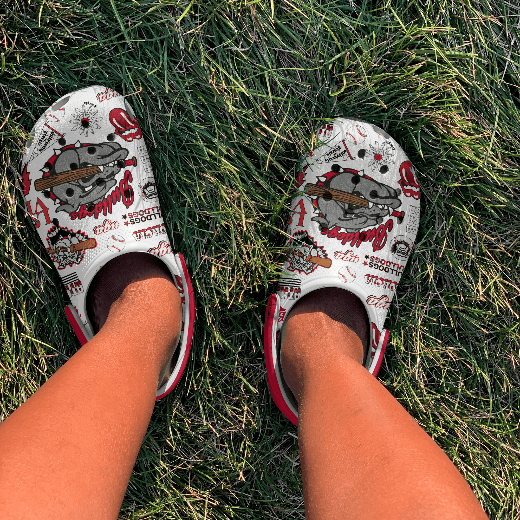 Merchidea Georgia Bulldogs Football NCAA Sport Crocs Crocband Clogs Shoes Comfortable For Men Women and Kids