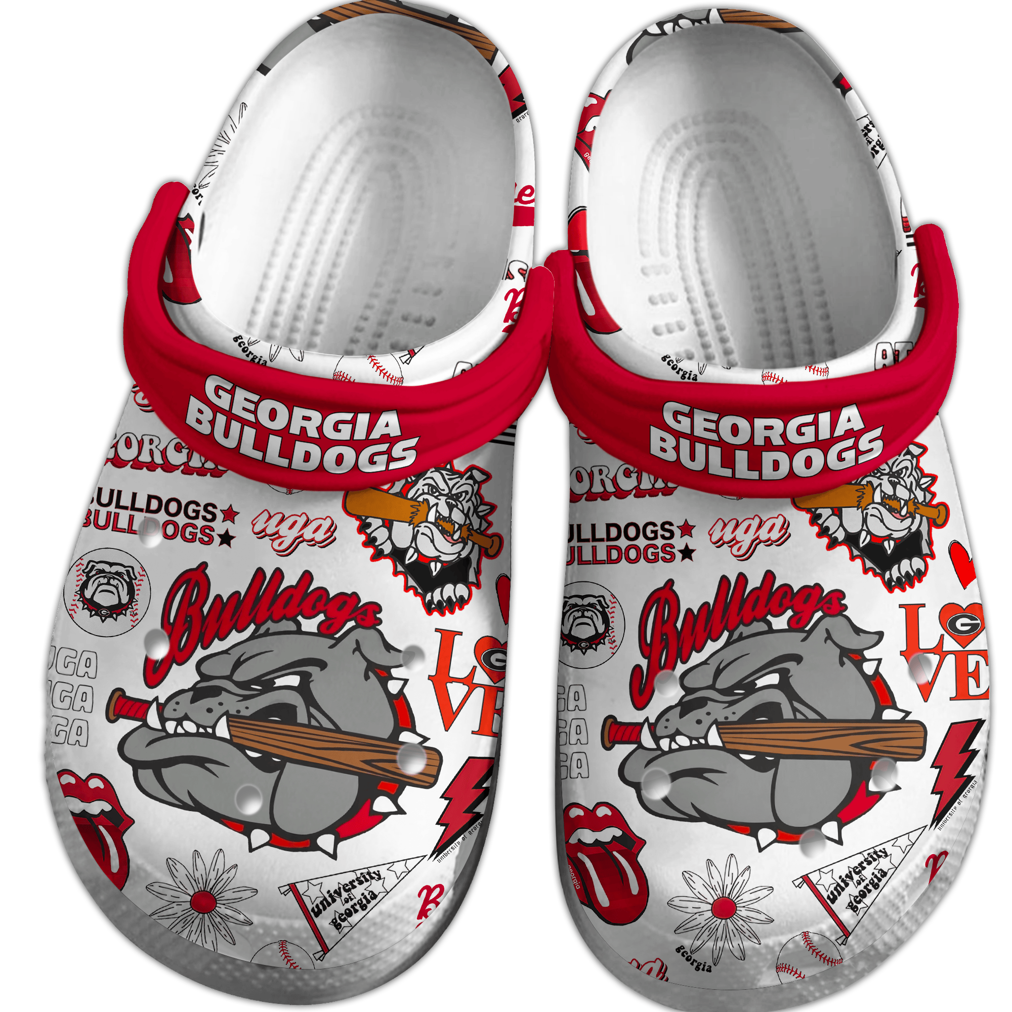 Merchidea Georgia Bulldogs Football NCAA Sport Crocs Crocband Clogs Shoes Comfortable For Men Women and Kids