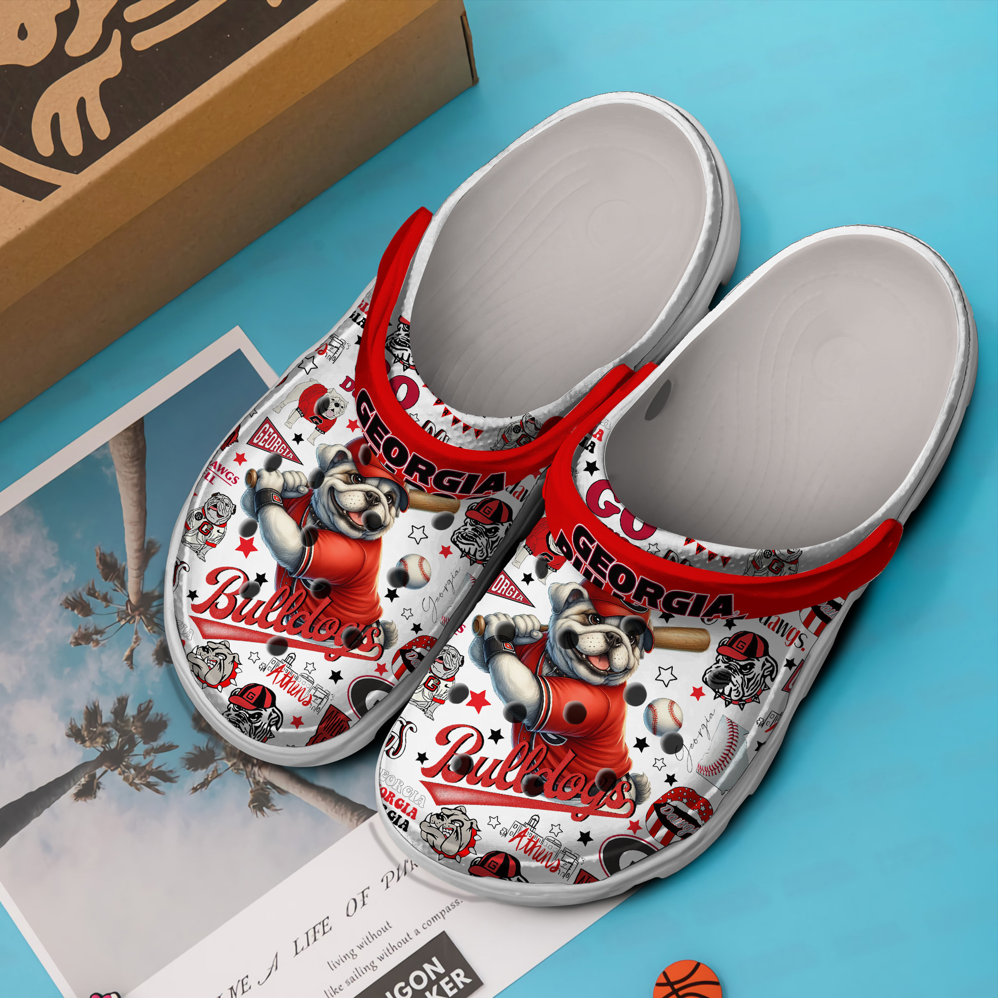 Merchidea Georgia Bulldogs Football NCAA SportCrocs Crocband Clogs Shoes Comfortable For Men Women and Kids