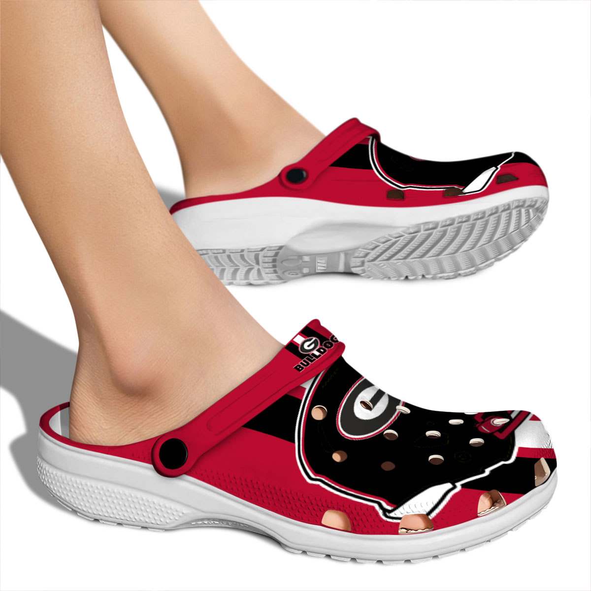 Merchidea Georgia Bulldogs NCAA Sport Crocs Crocband Clogs Shoes Comfortable For Men Women and Kids