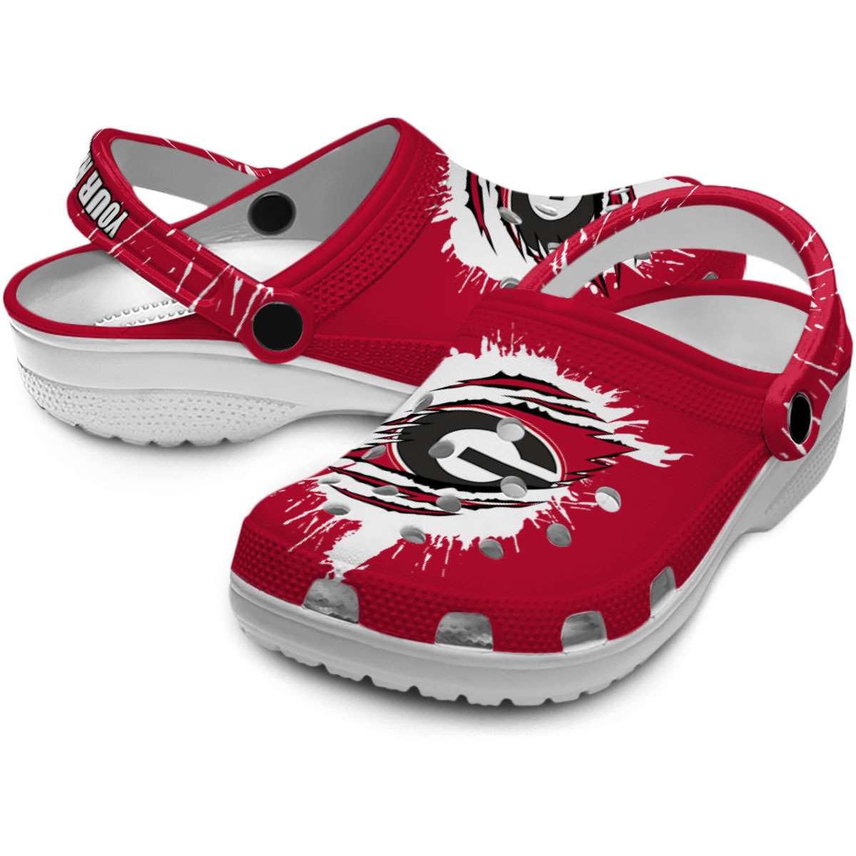 Merchidea Georgia Bulldogs NCAA Sport Crocs Crocband Clogs Shoes Comfortable For Men Women and Kids