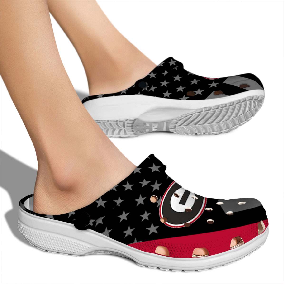 Merchidea Georgia Bulldogs NCAA Sport Crocs Crocband Clogs Shoes Comfortable For Men Women and Kids