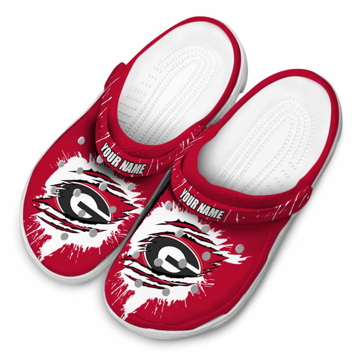 Merchidea Georgia Bulldogs NCAA Sport Crocs Crocband Clogs Shoes Comfortable For Men Women and Kids